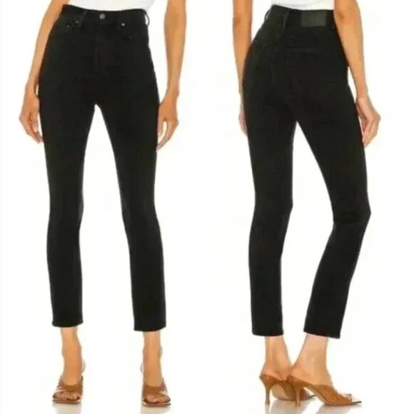 GRLFRND The Piper Super High Rise Stretch Slim Crop Jeans Black Size 27 Women's - Picture 1 of 15